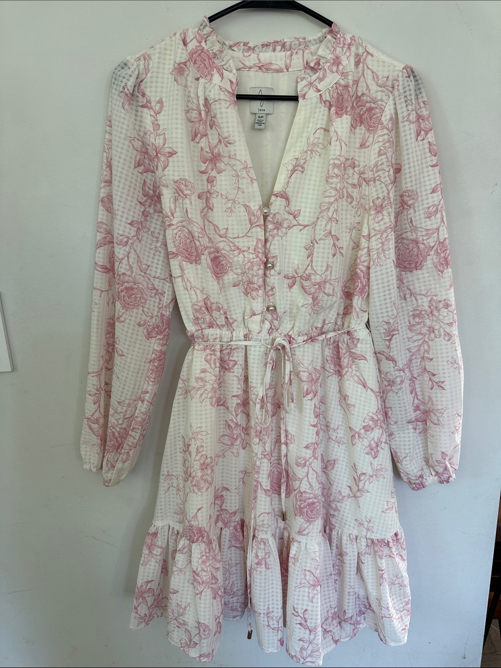 Joie pink and white floral dress